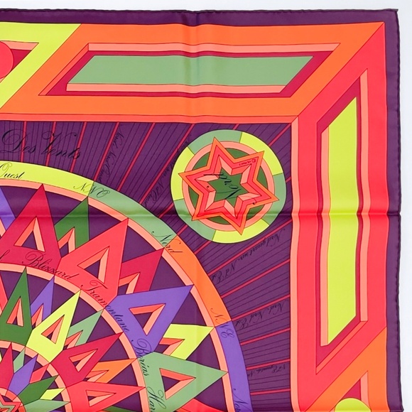 NWT Hermès scarf Carre 90 “La Rose des Vents” in Multi Color - Picture 8 of 10